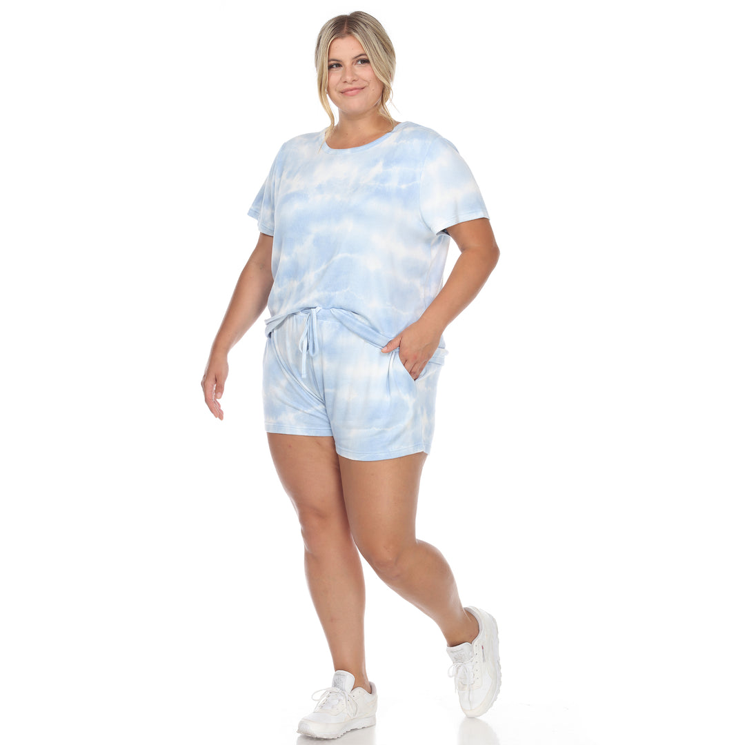 Women's Plus Size 2 Piece Top & Shorts Lounge Set