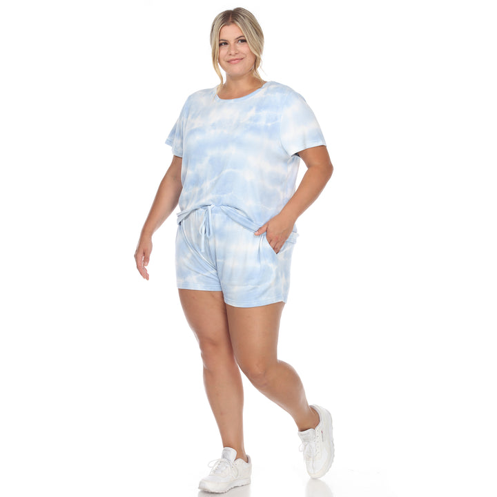 Women's Plus Size 2 Piece Top & Shorts Lounge Set