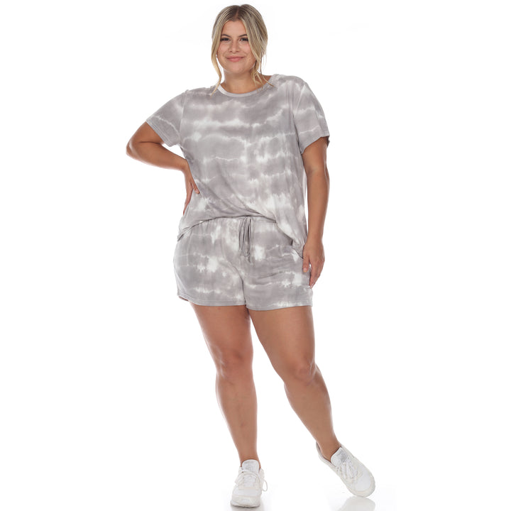 Women's Plus Size 2 Piece Top & Shorts Lounge Set