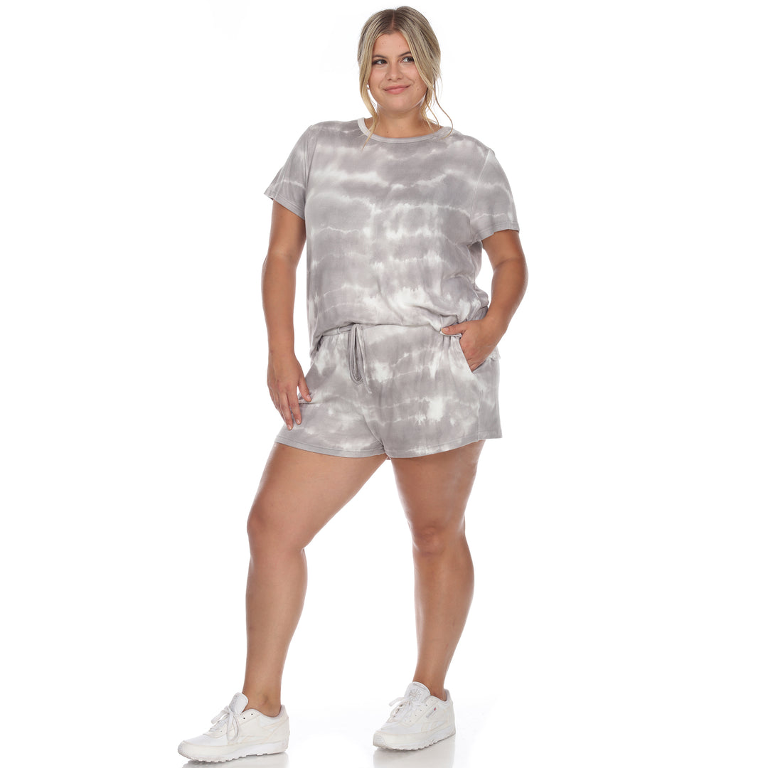 Women's Plus Size 2 Piece Top & Shorts Lounge Set