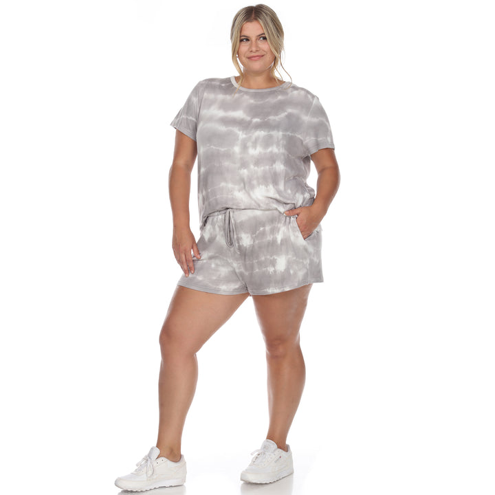 Women's Plus Size 2 Piece Top & Shorts Lounge Set