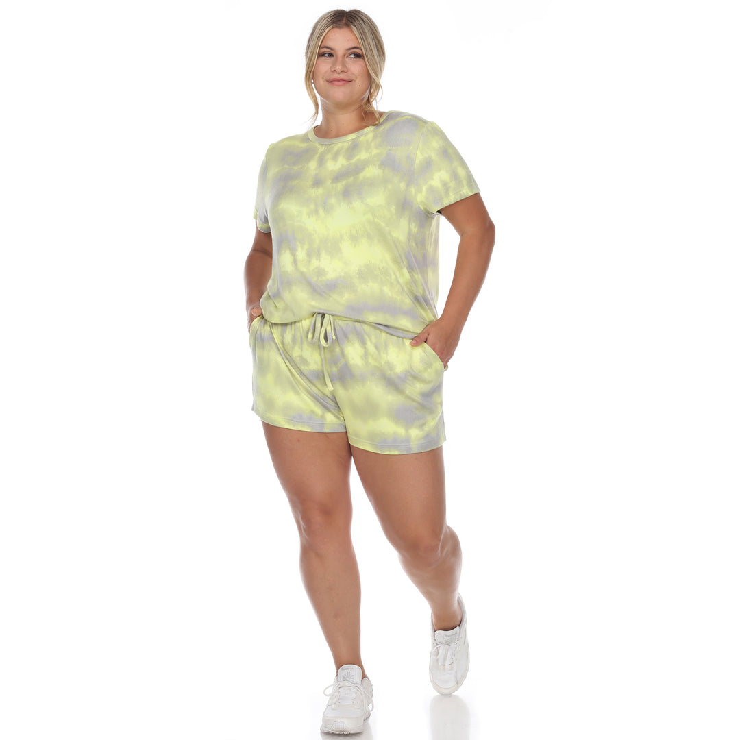 Women's Plus Size 2 Piece Top & Shorts Lounge Set