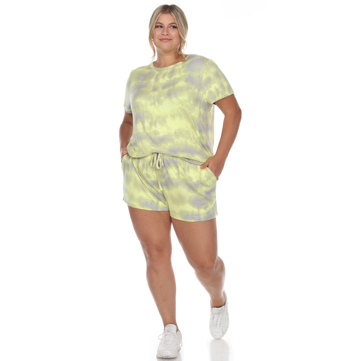 Women's Plus Size 2 Piece Top & Shorts Lounge Set