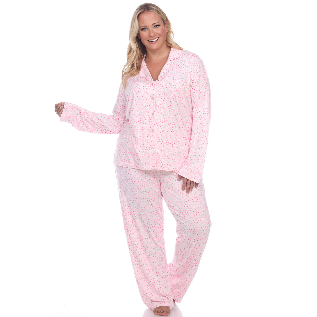 Women's Plus Size Long Sleeve Pajama Set