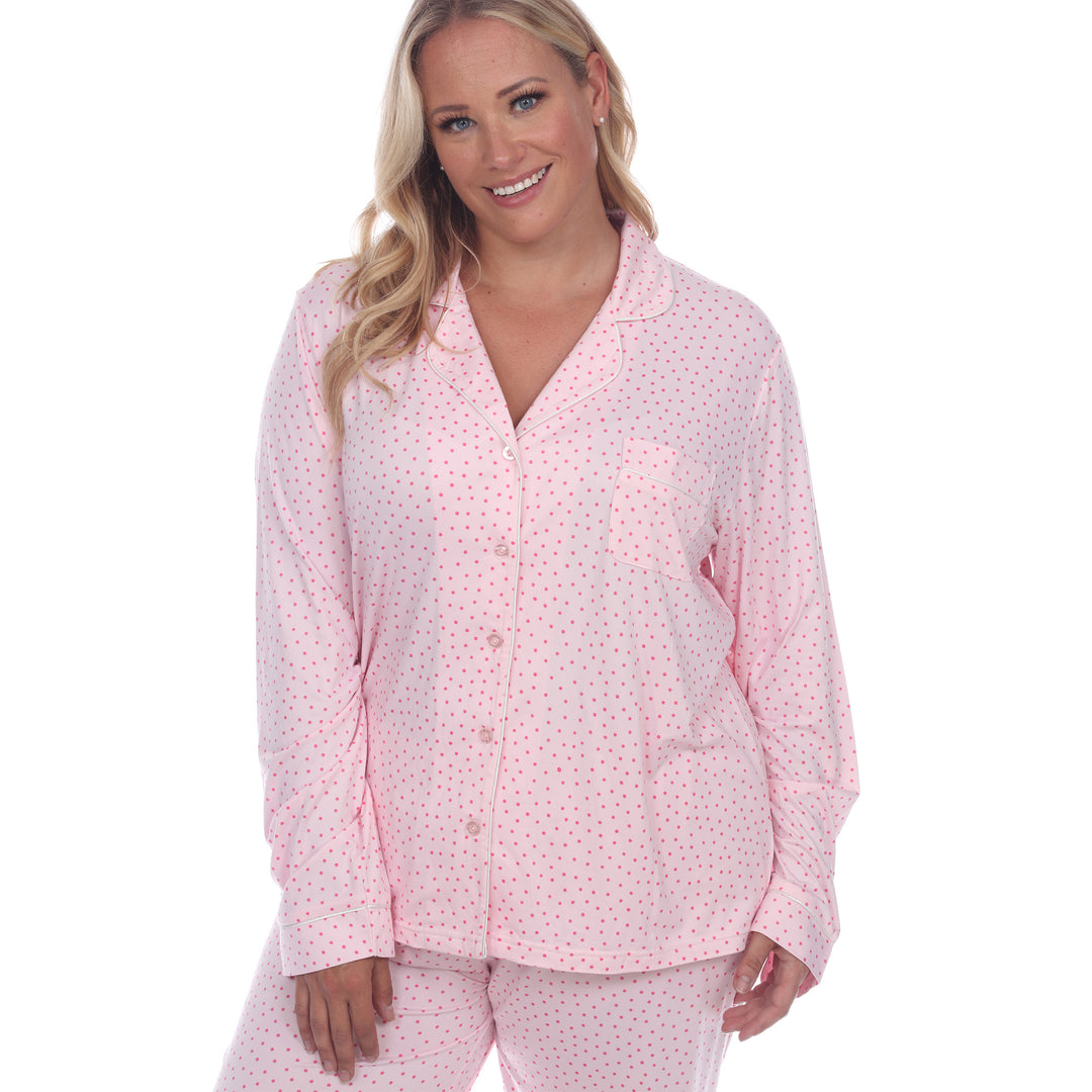 Women's Plus Size Long Sleeve Pajama Set