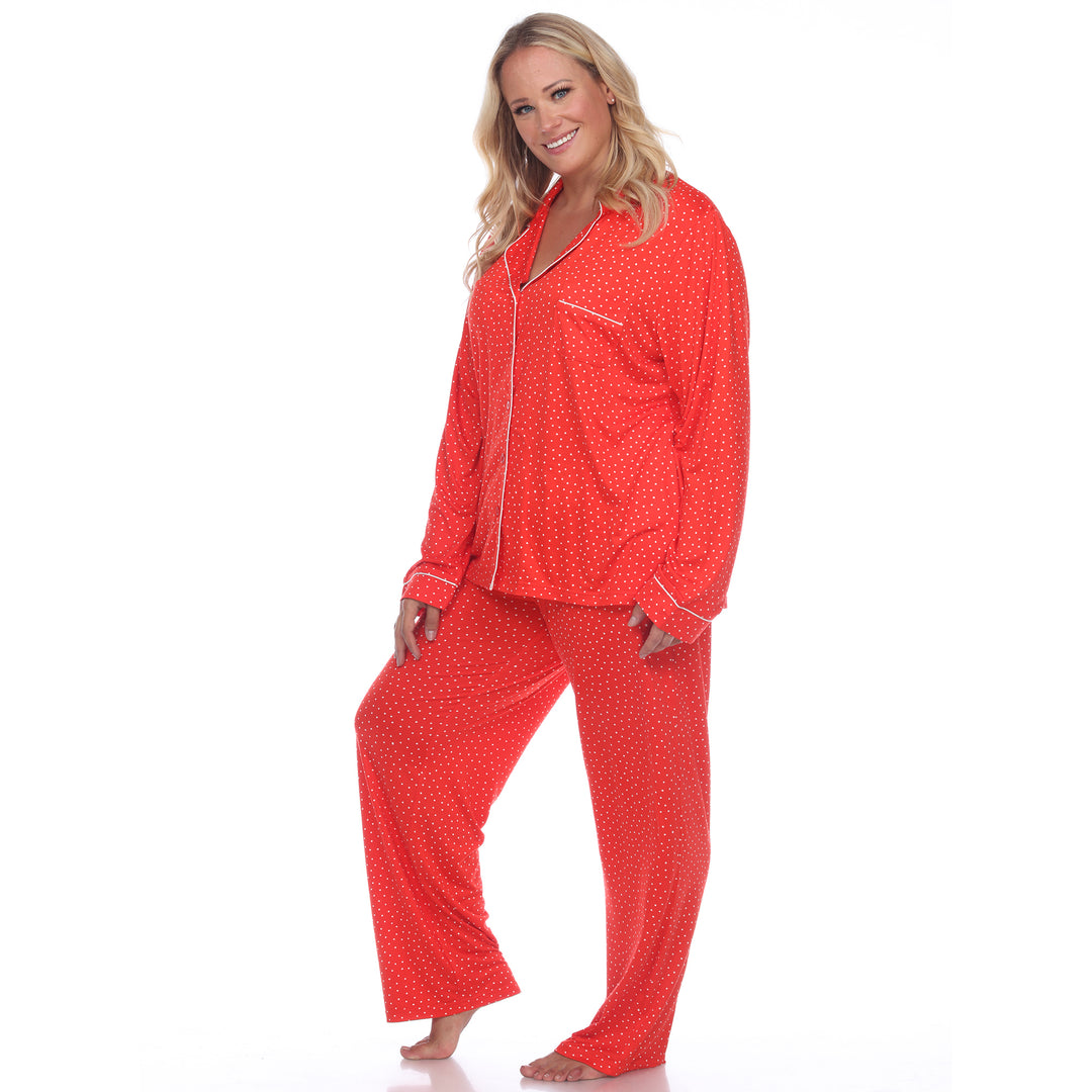 Women's Plus Size Long Sleeve Pajama Set