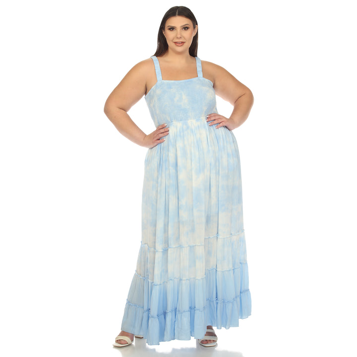 Women's Plus Size Smocked Ruffle Maxi Dress
