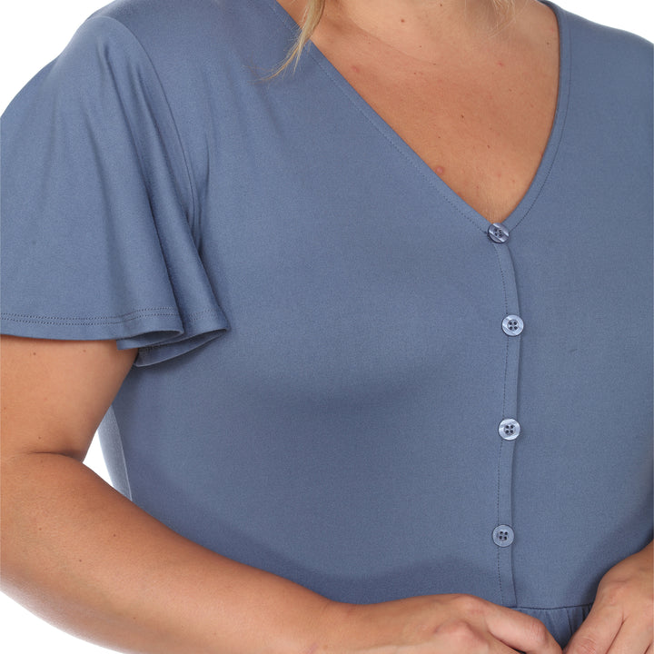 Women's Plus Size Short Sleeve V-neck Tiered Midi Dress