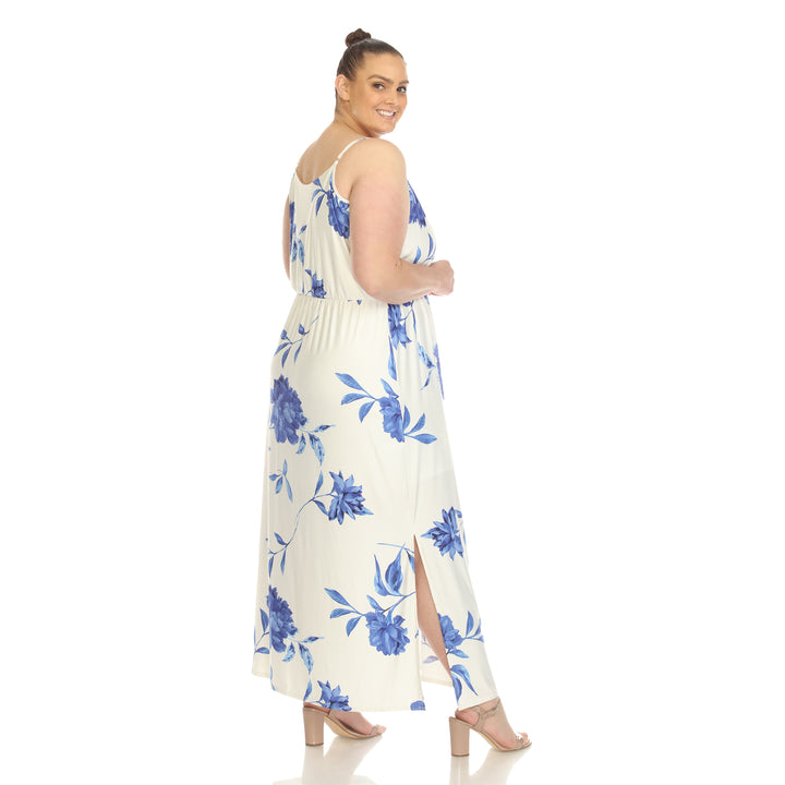 Women's Plus Size Floral Strap Maxi Dress