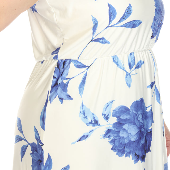 Women's Plus Size Floral Strap Maxi Dress