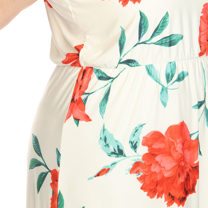 Women's Plus Size Floral Strap Maxi Dress