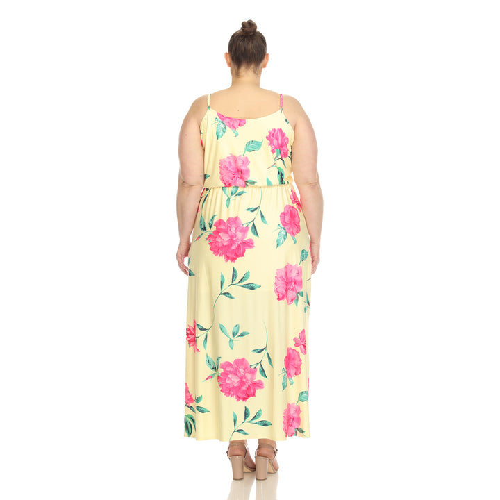Women's Plus Size Floral Strap Maxi Dress