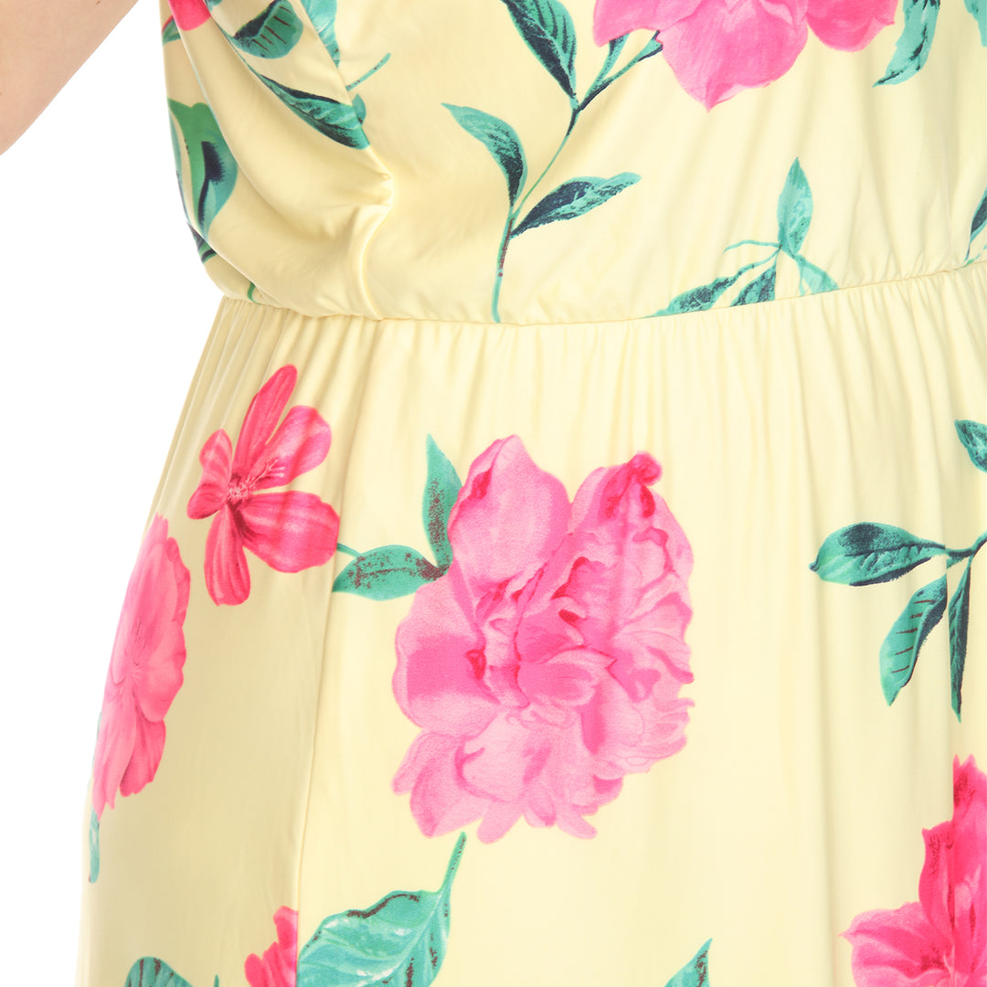 Women's Plus Size Floral Strap Maxi Dress