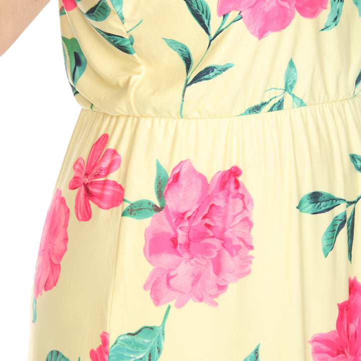 Women's Plus Size Floral Strap Maxi Dress