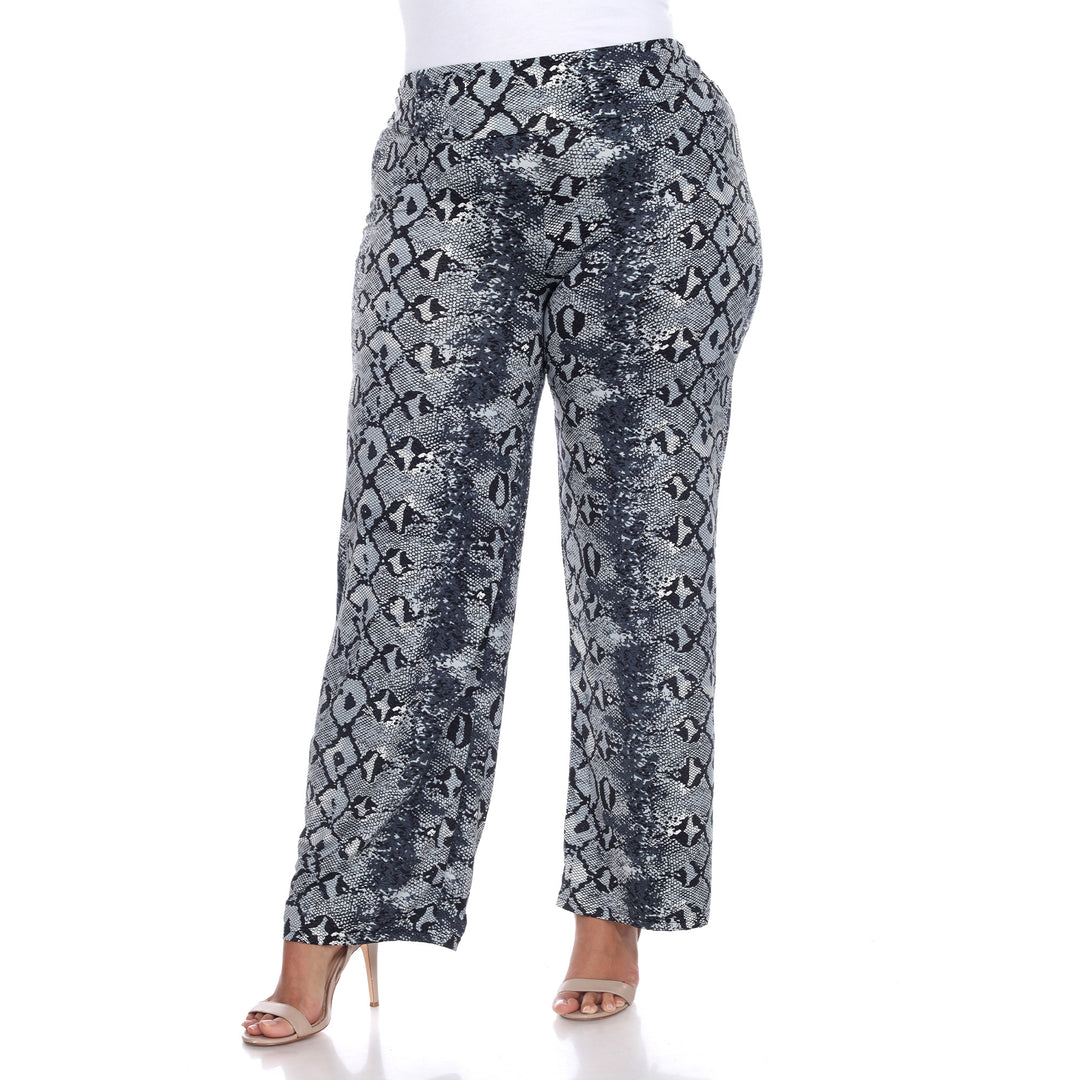 Women's Plus Size Snake Print Palazzo Pants