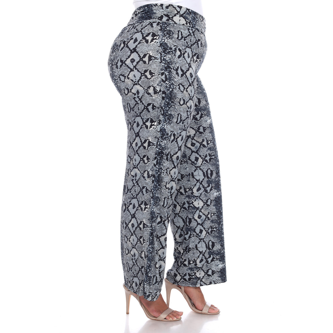 Women's Plus Size Snake Print Palazzo Pants