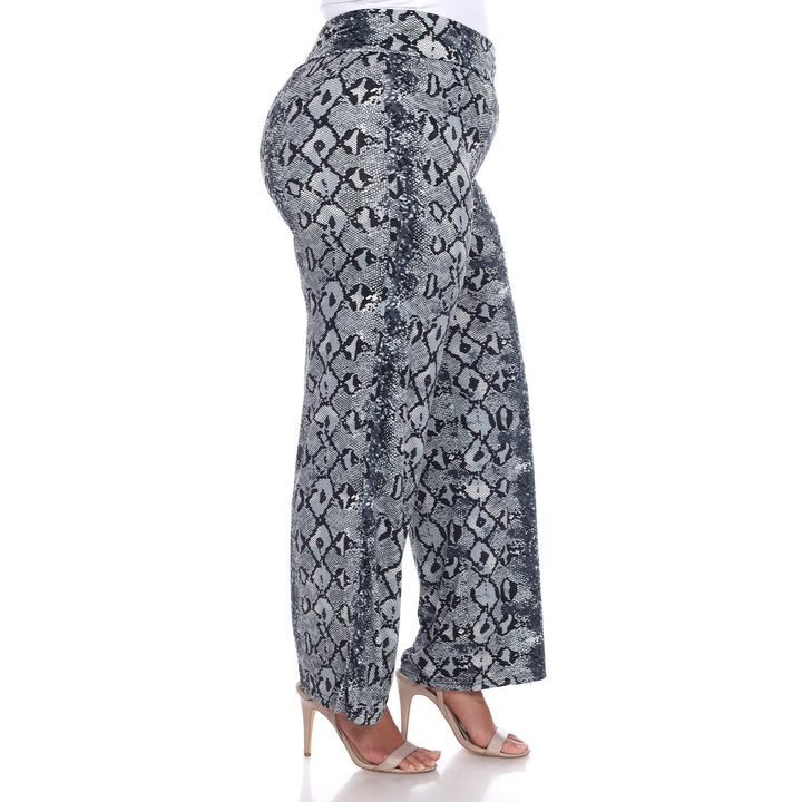Women's Plus Size Snake Print Palazzo Pants