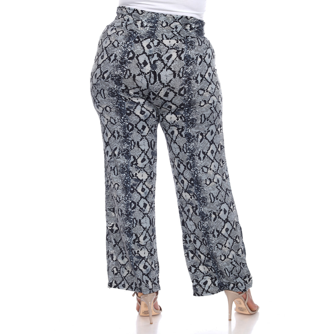 Women's Plus Size Snake Print Palazzo Pants