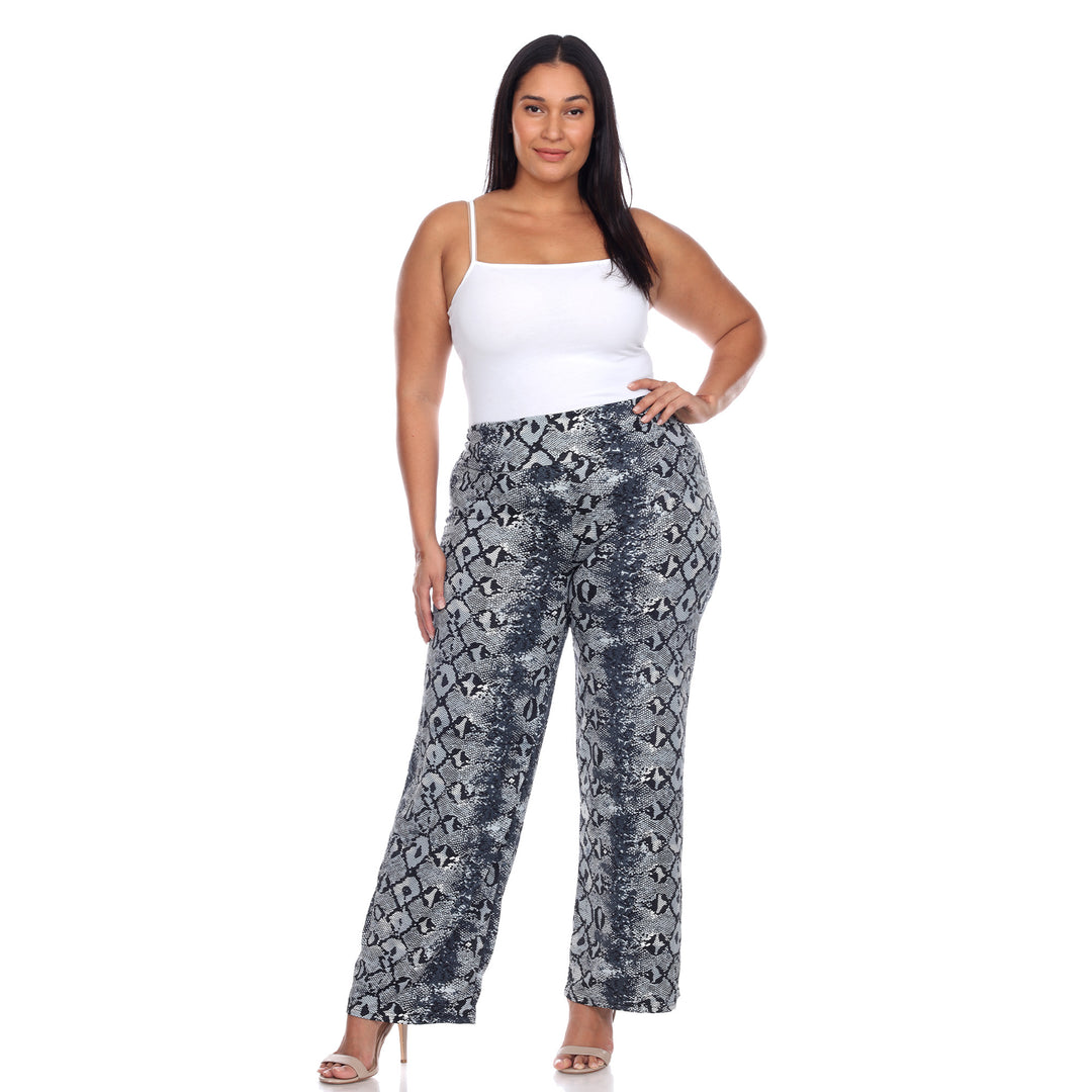 Women's Plus Size Snake Print Palazzo Pants
