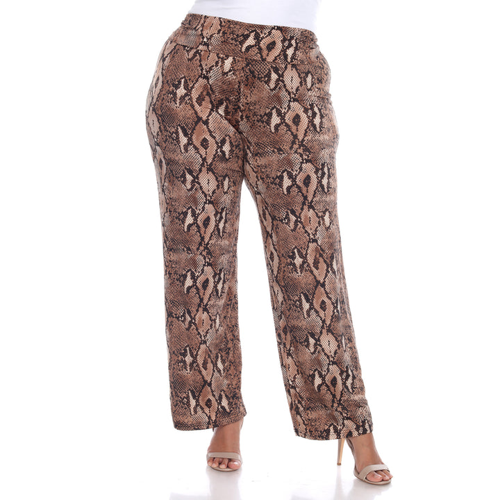 Women's Plus Size Snake Print Palazzo Pants
