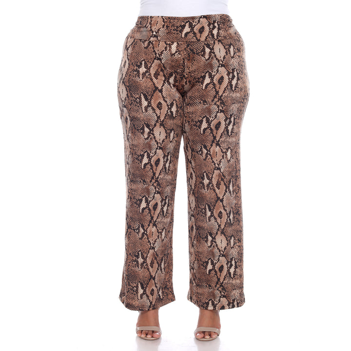 Women's Plus Size Snake Print Palazzo Pants
