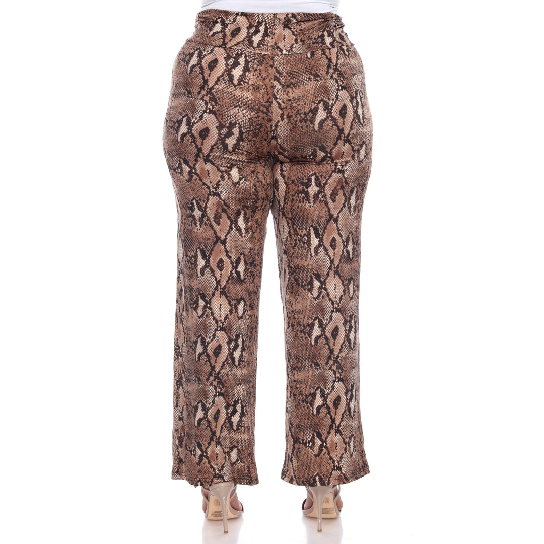 Women's Plus Size Snake Print Palazzo Pants