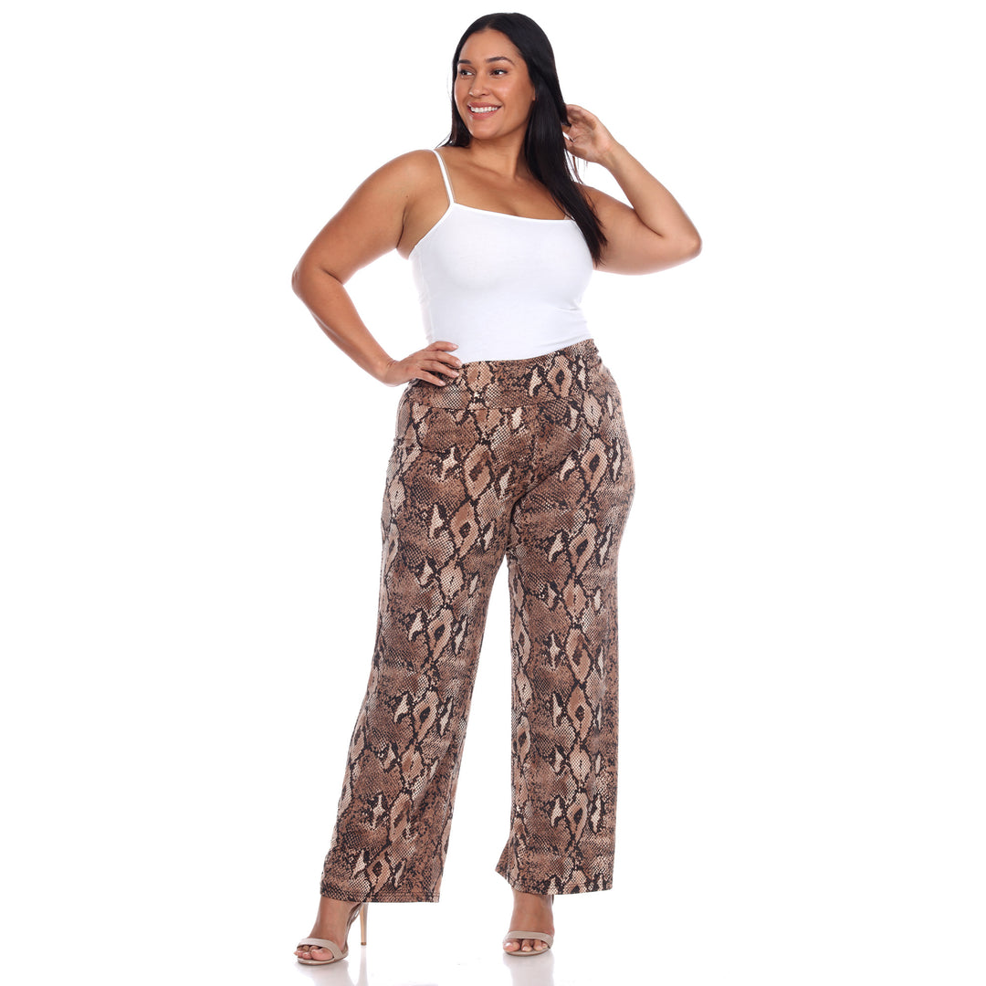 Women's Plus Size Snake Print Palazzo Pants