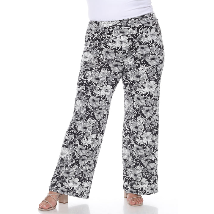 Women's Plus Size Flower Paisley Palazzo Pants