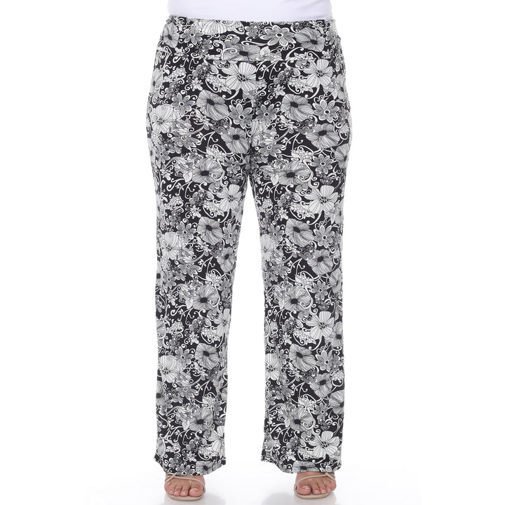 Women's Plus Size Flower Paisley Palazzo Pants