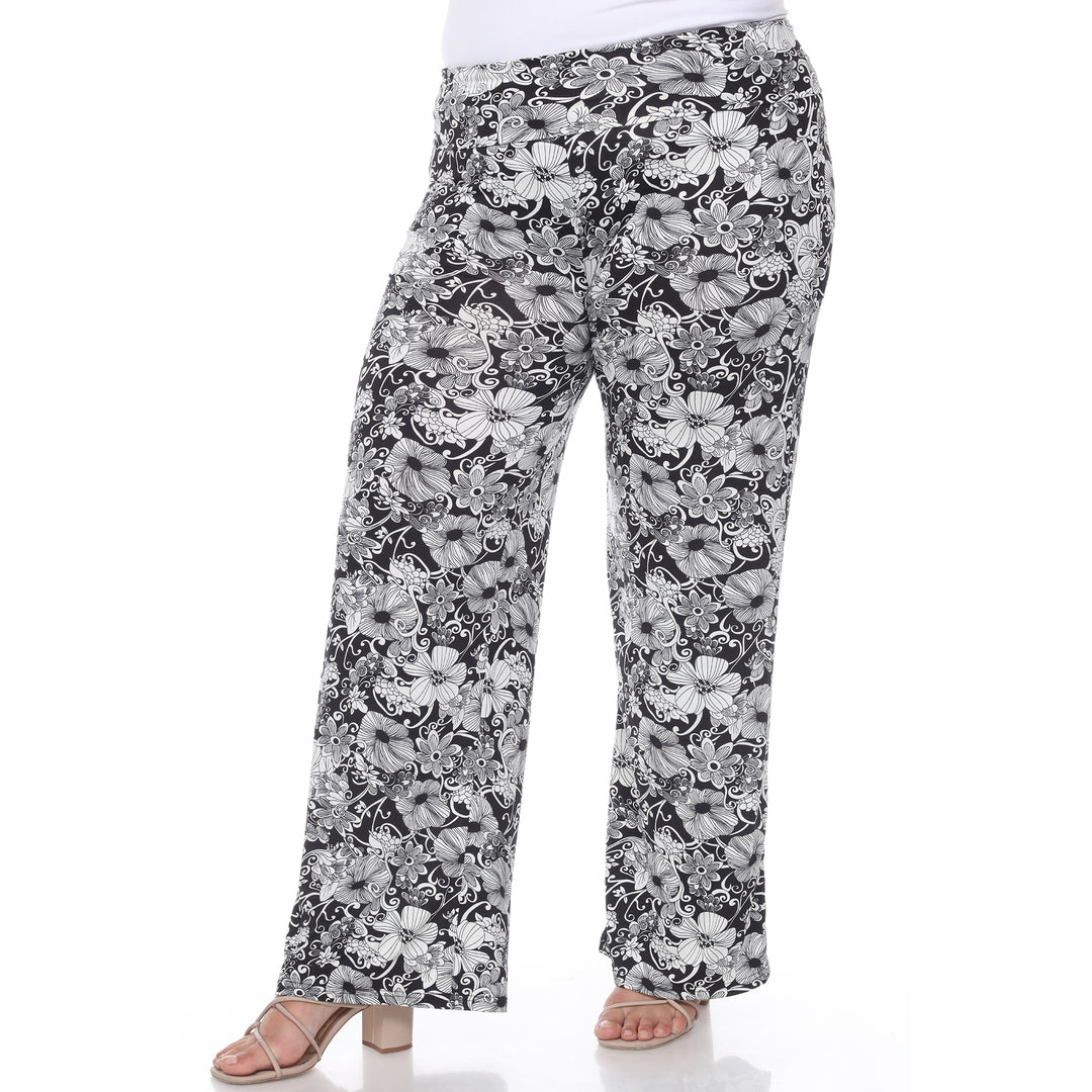 Women's Plus Size Flower Paisley Palazzo Pants