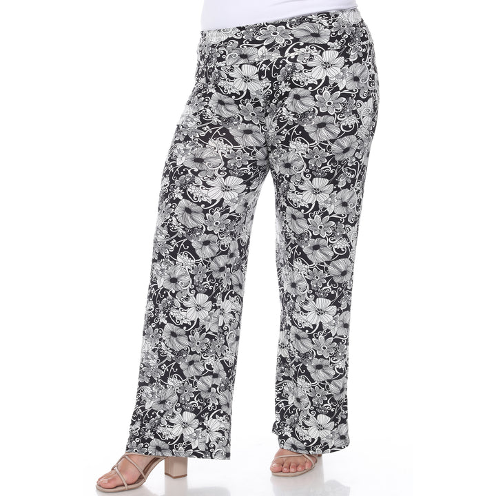 Women's Plus Size Flower Paisley Palazzo Pants