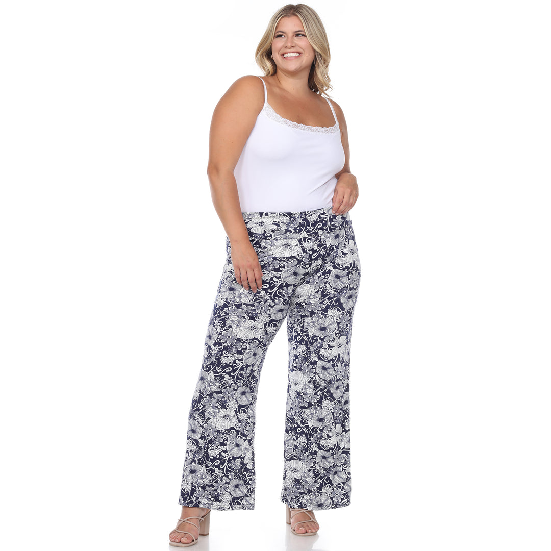 Women's Plus Size Flower Paisley Palazzo Pants
