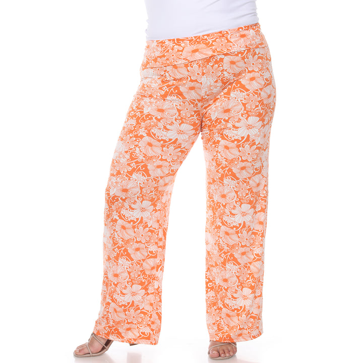 Women's Plus Size Flower Paisley Palazzo Pants