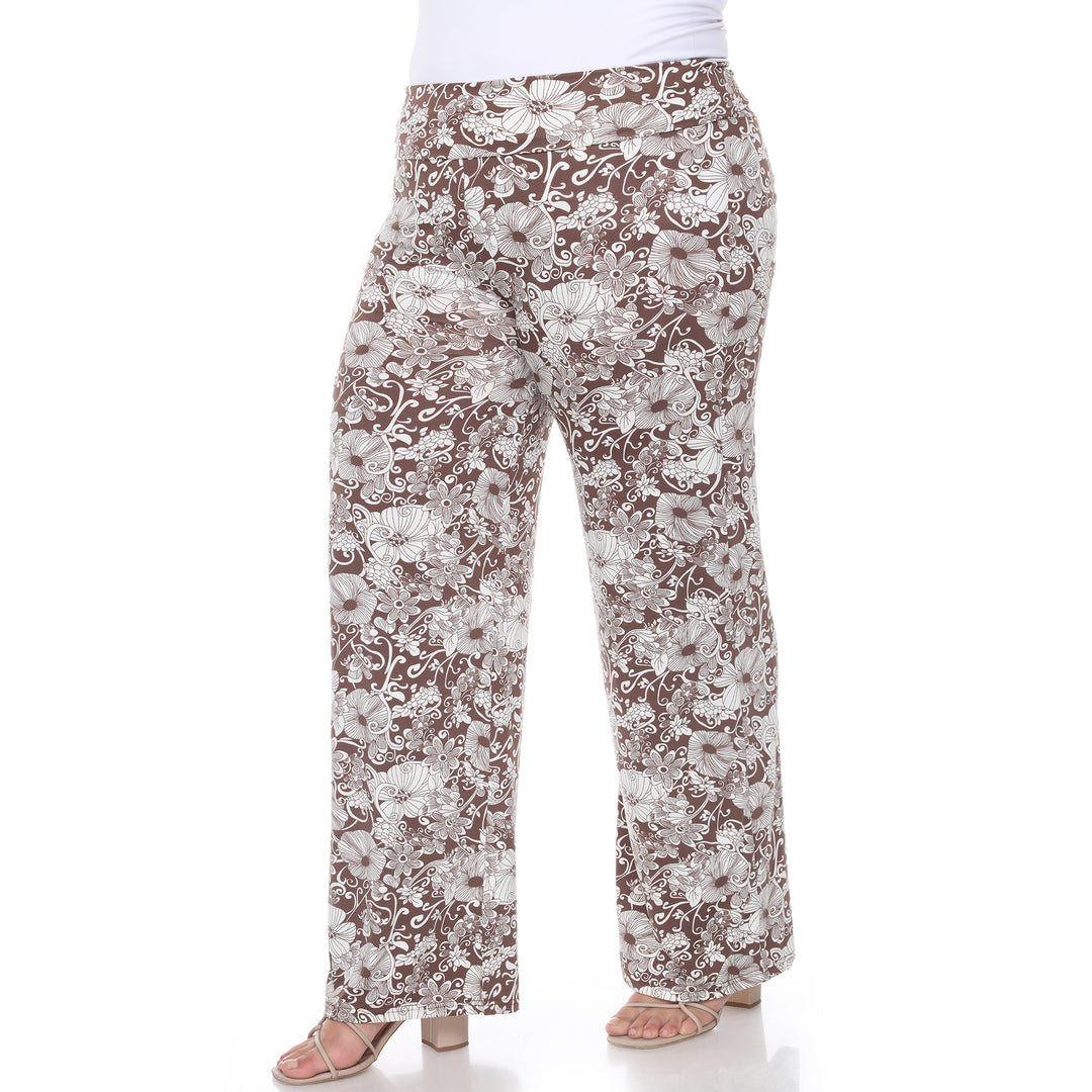 Women's Plus Size Flower Paisley Palazzo Pants