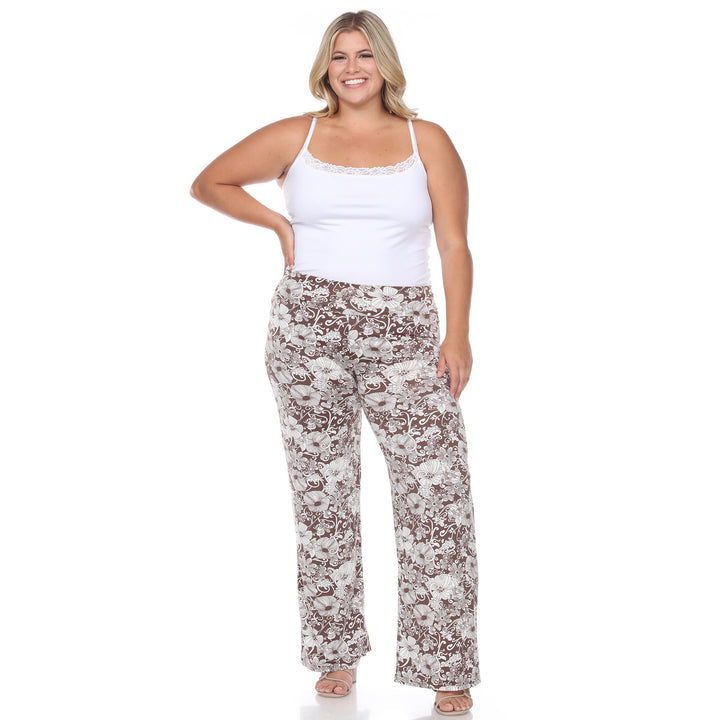 Women's Plus Size Flower Paisley Palazzo Pants