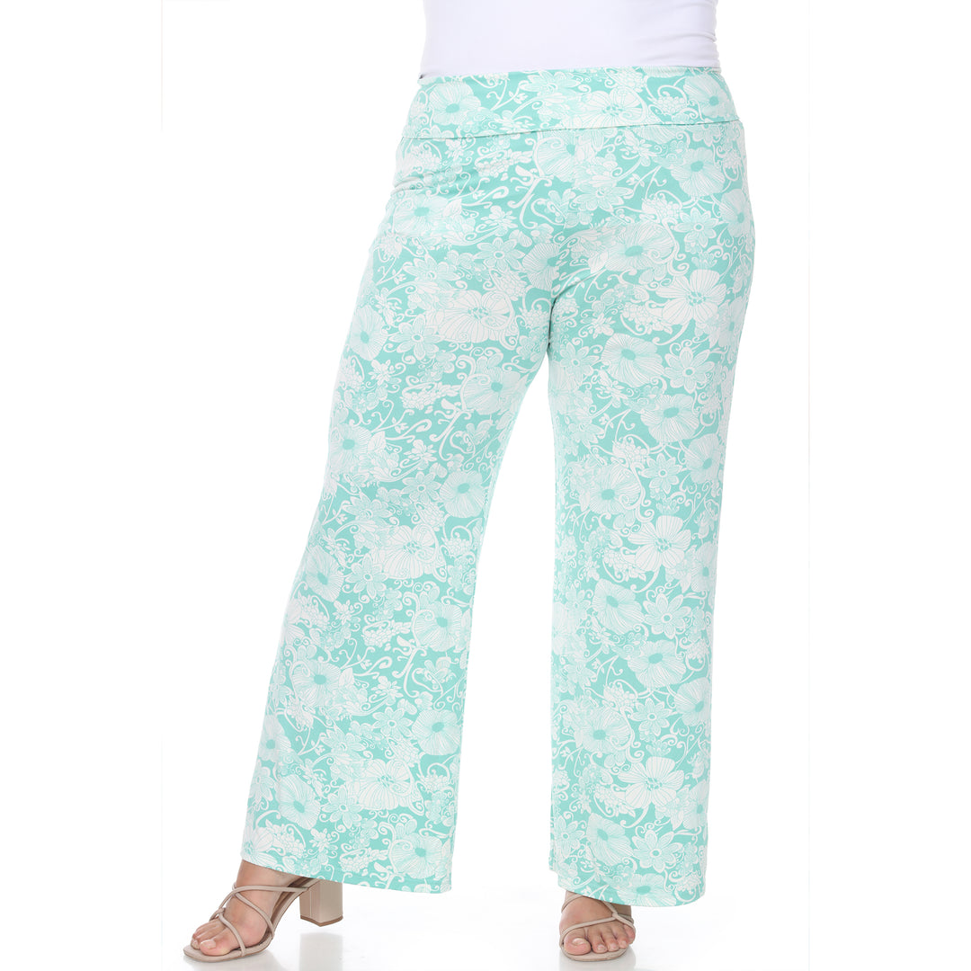 Women's Plus Size Flower Paisley Palazzo Pants