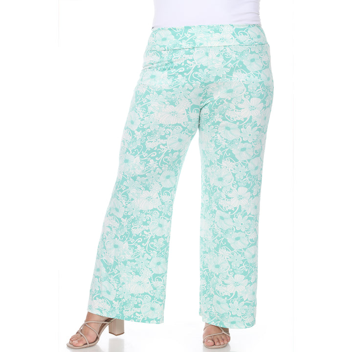 Women's Plus Size Flower Paisley Palazzo Pants
