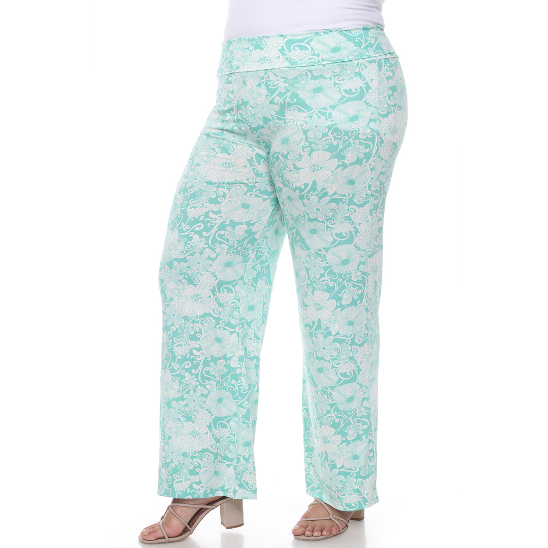Women's Plus Size Flower Paisley Palazzo Pants