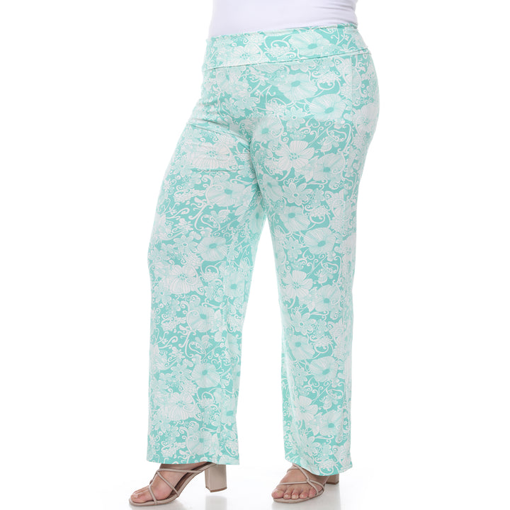 Women's Plus Size Flower Paisley Palazzo Pants