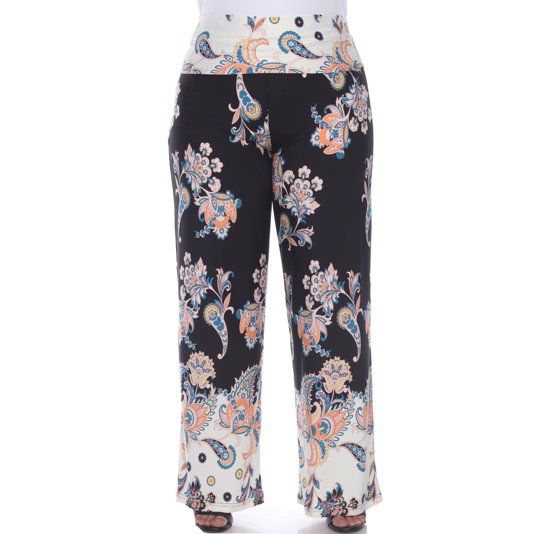 Women's Plus Size Floral Paisley Printed Palazzo Pants
