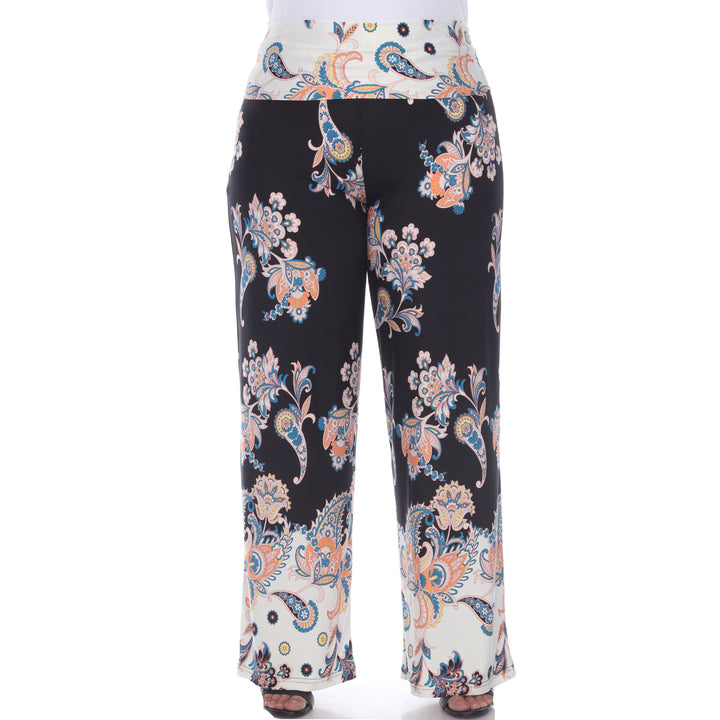 Women's Plus Size Floral Paisley Printed Palazzo Pants