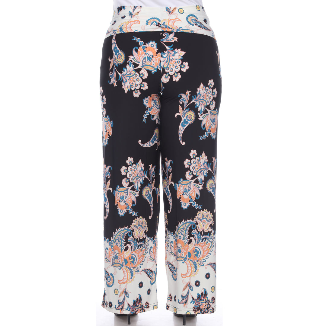 Women's Plus Size Floral Paisley Printed Palazzo Pants