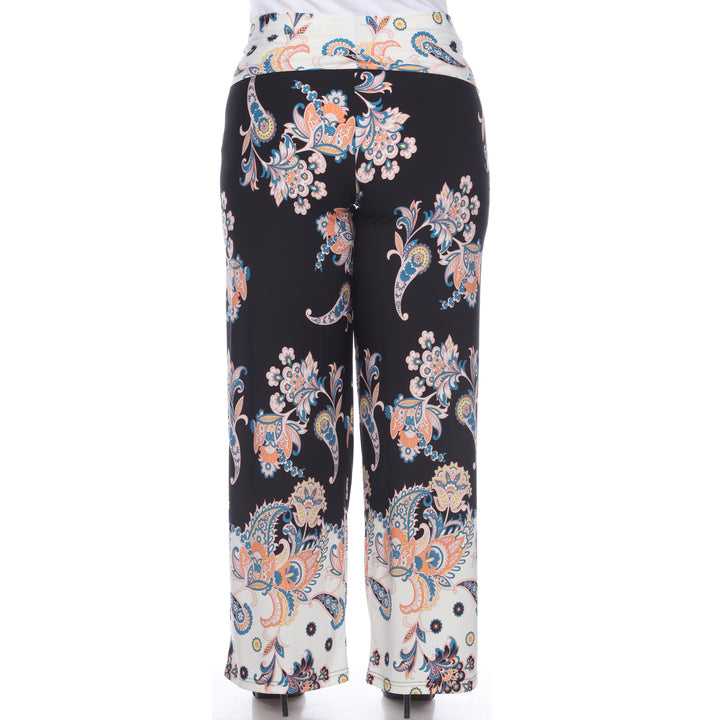 Women's Plus Size Floral Paisley Printed Palazzo Pants