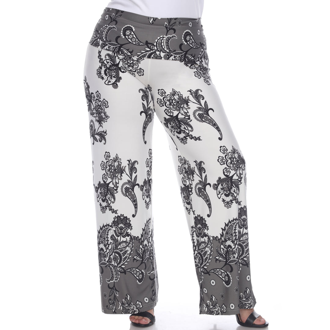 Women's Plus Size Floral Paisley Printed Palazzo Pants
