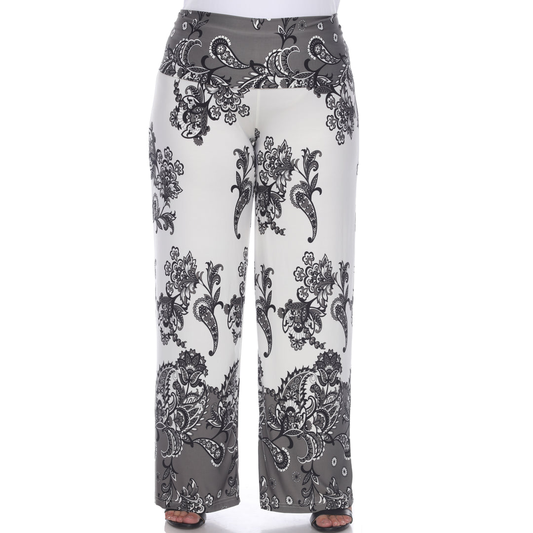 Women's Plus Size Floral Paisley Printed Palazzo Pants