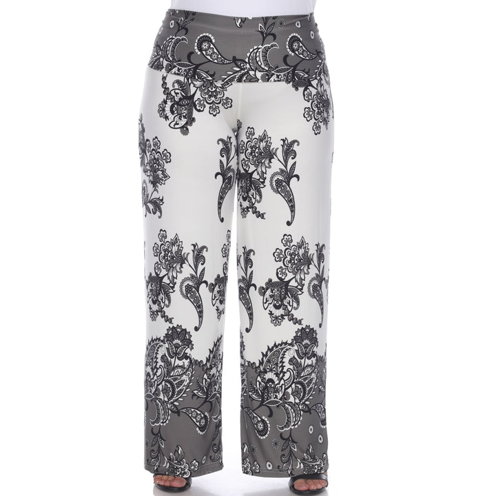 Women's Plus Size Floral Paisley Printed Palazzo Pants