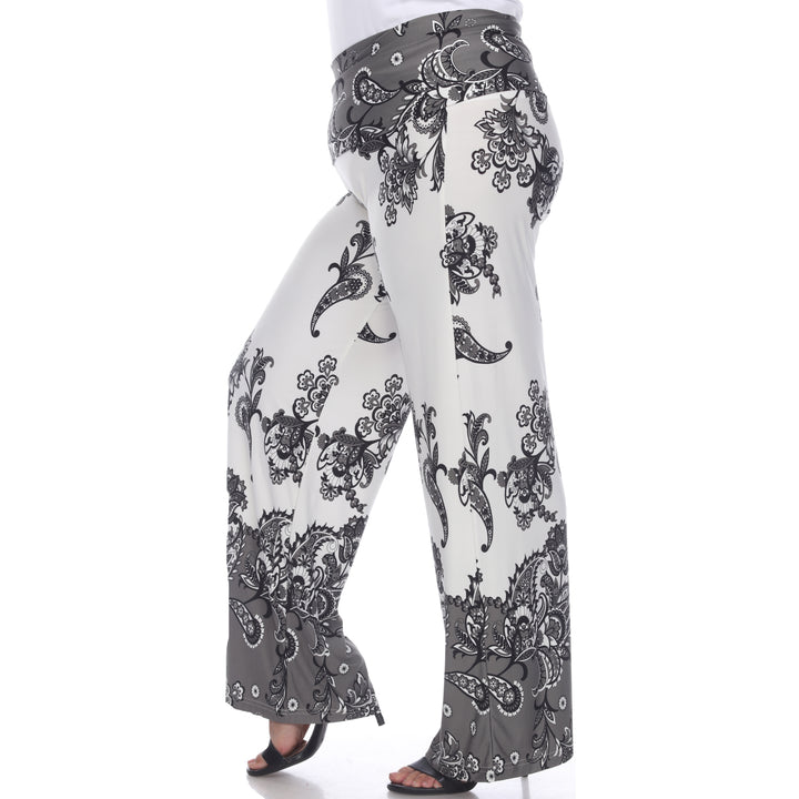 Women's Plus Size Floral Paisley Printed Palazzo Pants