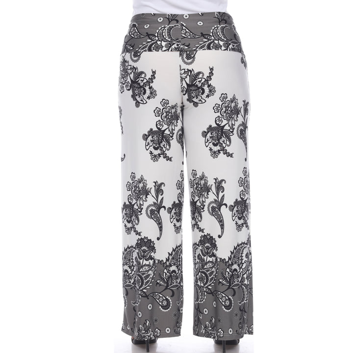 Women's Plus Size Floral Paisley Printed Palazzo Pants
