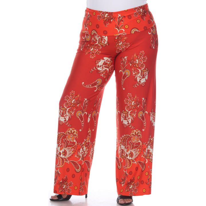 Women's Plus Size Floral Paisley Printed Palazzo Pants