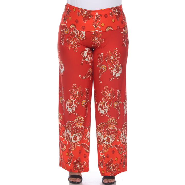 Women's Plus Size Floral Paisley Printed Palazzo Pants